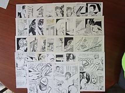 Del Mestre, Danilo Grossi, Bernasconi - Fumetti érotique - 30x Planche originale - Format (30x): 17 x 25 cm.