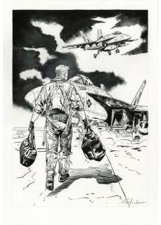 Formosa, Gil | Formosa, Gil - Dessin original - Buck Danny F18 - Poster pour les 75 ans de Buck Danny - (2022) | Catawiki