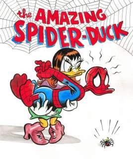 Tony Fernandez, Disney Artist | Donald Duck inspired by Spiderman : SPIDER-DUCK - Original Painting - Tony Fernandez - Acrylic Art - Original Artwork | Catawiki