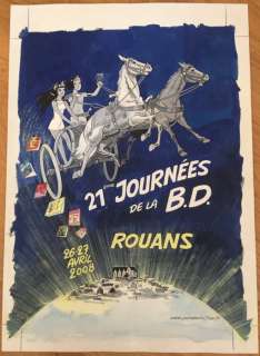 De Gieter, Lucien | De Gieter, Lucien - Dessin original couleur - Papyrus - 21ème journée de la BD de Rouans - (2008) | Catawiki