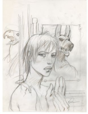 Enki Bilal | GRAPHITE IN PROGRESS 3 – Dessin original 88 | Galerie Barbier