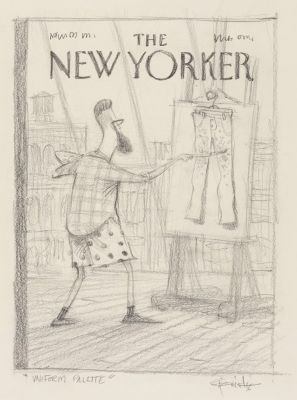 Carter Goodrich | Uniform Palette - Proposed Preliminary Sketch for The New Yorker Cover, 2016 | Philippe Labaune Gallery