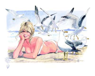 Milo Manara | BB #21 Encre de Chine et aquarelle sur papier Fabriano 350 | Millon