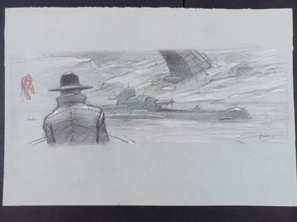 Enki Bilal | Enki Bilal - Illustrazione originale - Animal’Z - Page volante - (2009) | Catawiki