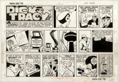 105: Gould Dick Tracy Sun 11/23/75 original comic art | Russ Cochran