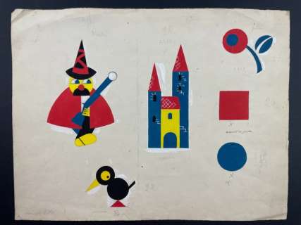 Bruno Angoletta | Bruno Angoletta - Cappuccetto Rosso - Serie di illustrazioni - Page volante | Catawiki