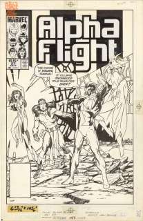 John Byrne - alpha flight 27 cover (marvel, 1985) guardian revealed