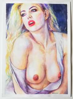 Kateryna Trotsenko "Concordia" | Pin Up - Kateryna Trotsenko "Concordia" - Original Watercolor Signed - Page volante - (2022) | Catawiki