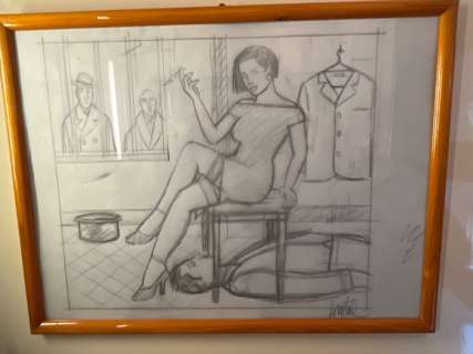 Loustal, Jacques de | Loustal, Jacques de - Crayonné original - Dominatrice | Catawiki