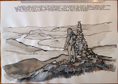 Baudoin, Edmond | Baudoin, Edmond - Dessin original couleur - Les Chemins de l’eau en Provence n°29 - (2011/2012) | Catawiki