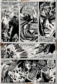 Frank Brunner Sal Buscema - marvel premiere #6 p 19 (dr. Strange battling to save clea & wong! ) 1972