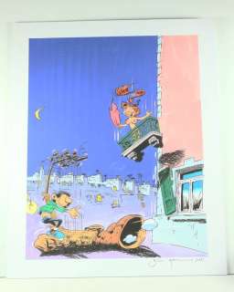 Marchand | Marchand, Bruno - Dessin original - Hommage à Franquin - Gaston et Mlle Jeanne - (2021) | Catawiki