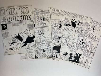 Tiberio Colantuoni | Tiberio Colantuoni 6x tavole "Venditrice di banane" | Catawiki