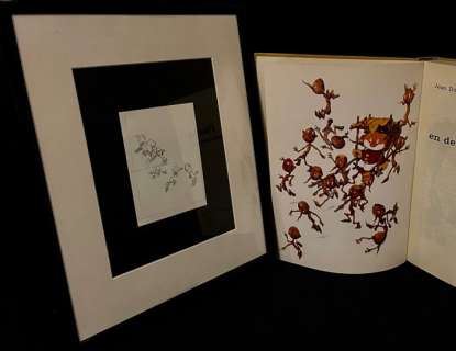 Jean Dulieu | Paulus de Boskabouter - Originele tekening van een Eikelmannetje + Boek Paulus en de Eikelmannetjes - Cartonné - EO - (1963/1973) | Catawiki