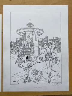 Kuijpers, Henk | Franka - Origineel van "Miami Beach" + prent | Catawiki