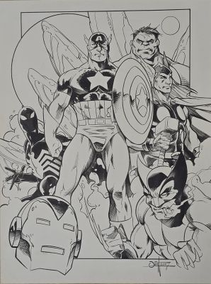 Illustrazione originale Quinton Hoover Saga Guerre Segrete San Diego 2007 | Venere Comic Art