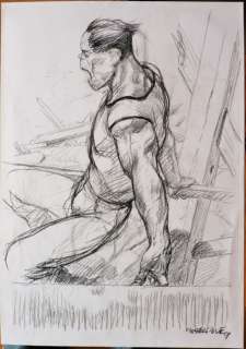 Liberatore | Large pencil drawing  - RanXerox | Catawiki