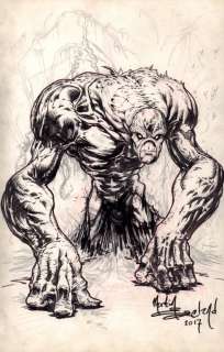 Martin Egeland - swamp thing drawing - 2017 signed