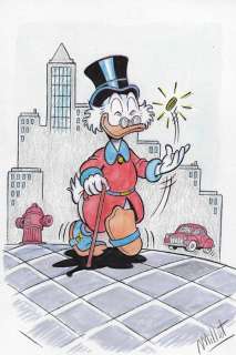 Millet | Uncle Scrooge - What a Dime! - Signed Original Colour Drawing by Millet | Catawiki