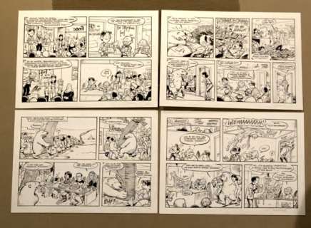 Bosschaert, Jan | Bosschaert, Jan - 4x Originele pagina - De Geverniste vernepelingskes - De Stoefende foef | Catawiki