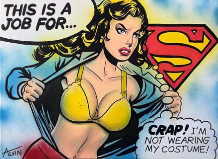 Alvin Silvrants | Supergirl forgot costume - Original illustration by Alvin Silvrants | Catawiki