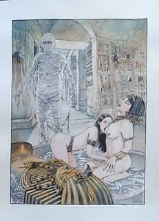 Luca Raimondo | Luca Raimondo - Sexy Horror Movie "La Mummia" - Page volante - Exemplaire unique - (2021) | Catawiki