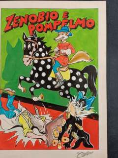 Gino Cossio | Sergente Pick: Zenobio e Pompelmo - Gino Cossio - Originale di copertina per albo - Page volante | Catawiki