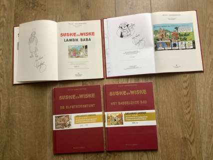 Luc Morjaeu En Paul Geerts | Suske en Wiske - 230, 253, 298 en 299 - Vierkleuren reeks Luxe - Lambik Baba, Prachtige Pjotr, De Elfstedenstunt, Het babbelende bad - Cartonné - EO - (1991/2008) | Catawiki