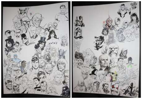 Jam Pieces - Poster Sized Jam Pieces 2Pc Set - La - Signed Art By Tim Sale, Neal Adams, Simon Bisley, Jerry Ordwar, Stephane Roux, & More!