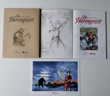 Jan Bosschaert | De Havengeest - pers editie in kartonnen foedraal, met genummerde ex libris en originele tekening - Broché - EO - (2014) | Catawiki