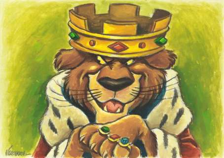 Joan Vizcarra | Robin Hood: Prince John - Original Painting - Joan Vizcarra Signed - Acrylic - Original Artwork - 42 x 30 cm | Catawiki