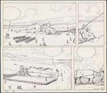 Milo Manara - Planche originale n°17, strip 2 et 3 - Gulliveriana
