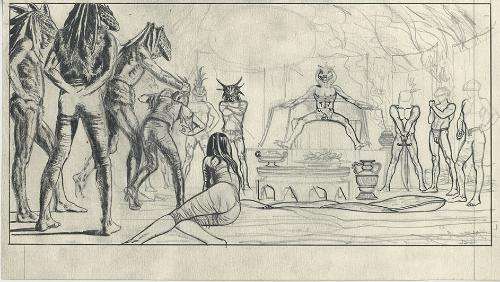 Paul Cuvelier | Corentin : le royaume des eaux noires, étude de case, 1973. | Galerie 9ème Art