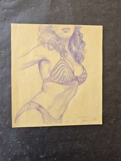 Kraehn | Kraehn - Dessin original, baigneuse - Page volante - Exemplaire unique | Catawiki