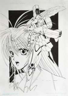 Katsura, Tatsumi | Katsura, Tatsumi - Original drawing + editor print - Miho Miho / Macross Digital Mission VF-X - (1997) | Catawiki