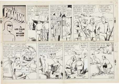 Wilson McCoy The Phantom Sunday Comic Strip Original Art dated 12-25-55 (King Features Syndicate, 1955). Big -