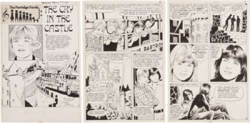 Don Sherwood Partridge Family #13 Page Original Art Group (Charlton, 1972). "Come on get happy," -