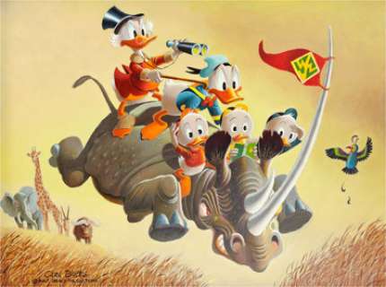 Carl Barks Far Out Safari Oil Painting Original Art (1975). "The composition and execution of this - | Heritage
