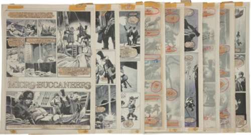 Luis Bermejo Complete 9-page Warren Story "The Micro-Buccaneers" Original Art (undated). Each page of -