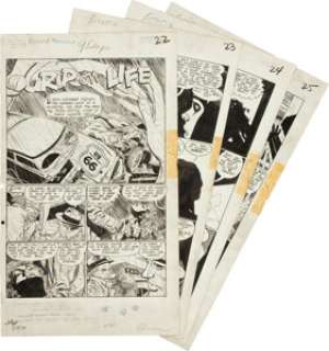 Alex Toth and Mike Peppe The Unseen #12 Complete 4-page Story "Grip On Life" Original Art (Standard, -