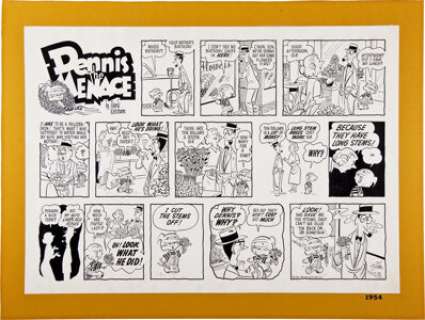 Hank Ketcham Dennis the Menace Sunday Comic Strip Original Art dated 2-28-54 (Post-Hall Syndicate, 1954). Dennis -