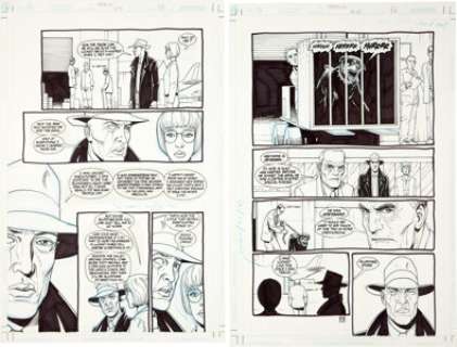 Steve Dillon Preacher #55 Page 17 and 18 Original Art (Vertigo, 1999). Garth Ennis and Steve Dillon‘s epic -