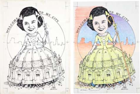 Robert Crumb and Victor Moscoso Wild Dogs "Dianne Feinstein" Illustration Original Art and Signed - | Heritage