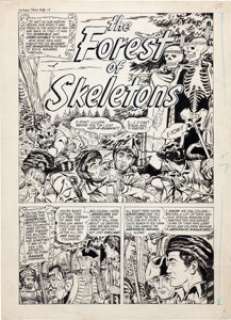 Tom Hickey Witches Tales #3 Complete 7-Page Story "The Forest of Skeletons" Original Art (Harvey, 1951). -