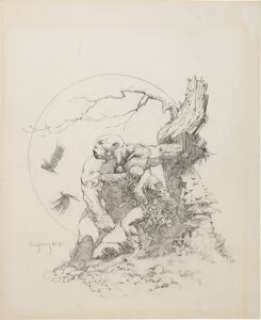 Arthur Suydam Mysterious World: The Art of Arthur Suydam Portfolio Cover Illustration Page Original Art (Schanes -