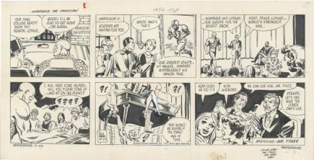 Fred Fredericks | Mandrake, Sunday Strip du 23 octobre, 1977 | Galerie 9ème Art