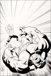 Steve Scott and Jay Leisten Marvel Adventures Hulk #9 Cover Original Art (Marvel, 2008). Bruce Banner‘s old -