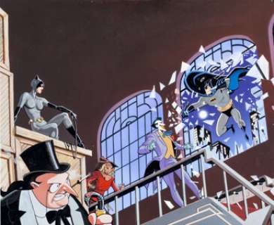 Ty Templeton Batman the Collected Adventures Painted Wraparound Cover Original Art (DC, 1993). Batman takes on the -