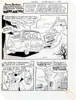 Scooby-Doo #1 Complete 6-Page Story "Come Stay Awhile... Like Forever" Original Art (Charlton, 1975). Every -