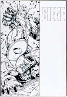 Khoi Pham and Craig Yeung The Mighty Avengers #36 Cover Original Art (Marvel, 2007). Ultron gets ready to do the King -